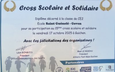 Cross cantonal: félicitations aux élèves de CE1 et de CE2!